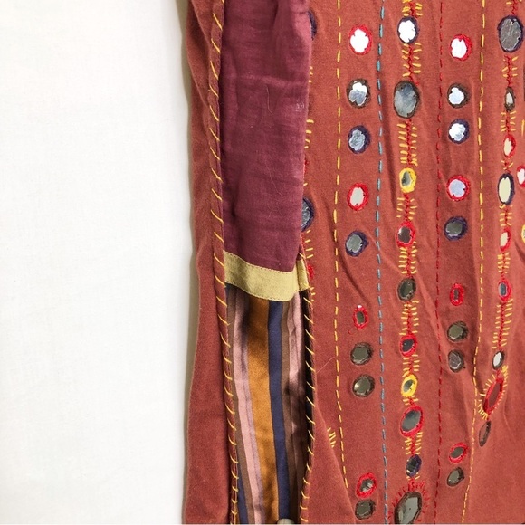 A Common thread boho embroidered embellished tank top - Picture 3 of 10